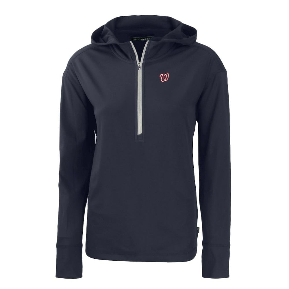 Washington Nationals Cutter & Buck Women's Daybreak Eco Recycled Half-Zip Hoodie - Navy