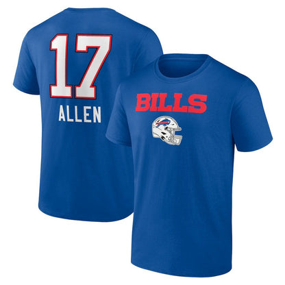 Josh Allen Buffalo Bills Team Wordmark Name & Number T-Shirt - Royal online