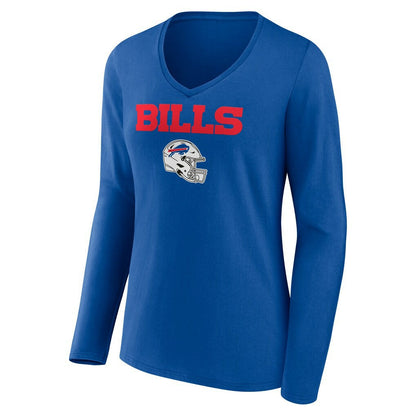 Josh Allen Buffalo Bills Women's Team Wordmark Long Sleeve V-Neck T-Shirt - Royal online