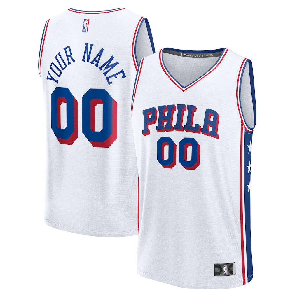 Philadelphia 76ers Fast Break Custom Jersey - Association Edition - White | Fanatics for sale