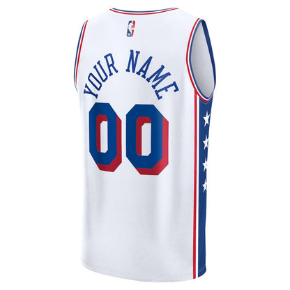 Philadelphia 76ers Fast Break Custom Jersey - Association Edition - White | Fanatics for sale