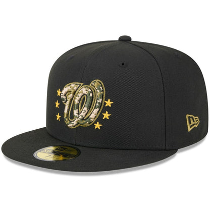 Washington Nationals 2024 Armed Forces Day On-Field 59FIFTY Fitted Hat - Black | New Era