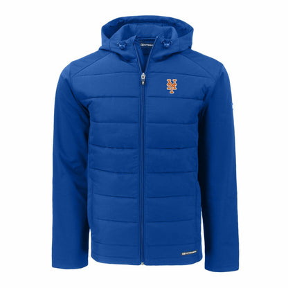 New York Mets Cutter & Buck Evoke Hybrid Eco Softshell Recycled Full-Zip Hoodie - Royal