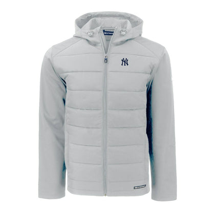 New York Yankees Cutter & Buck Evoke Hybrid Eco Softshell Recycled Full-Zip Hoodie - Gray