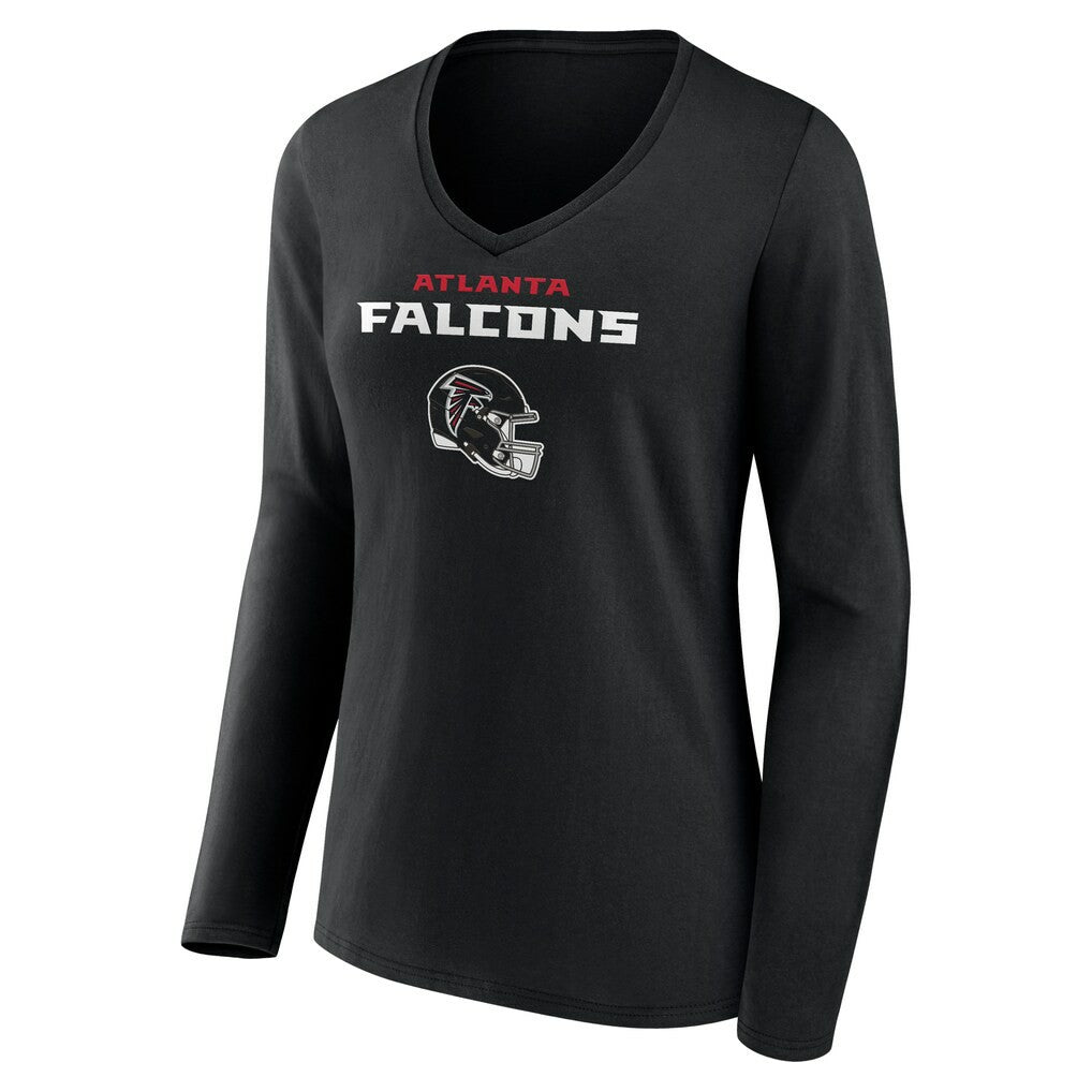 Bijan Robinson Atlanta Falcons Women's Team Wordmark Name & Number Long Sleeve V-Neck T-Shirt - Black outlet