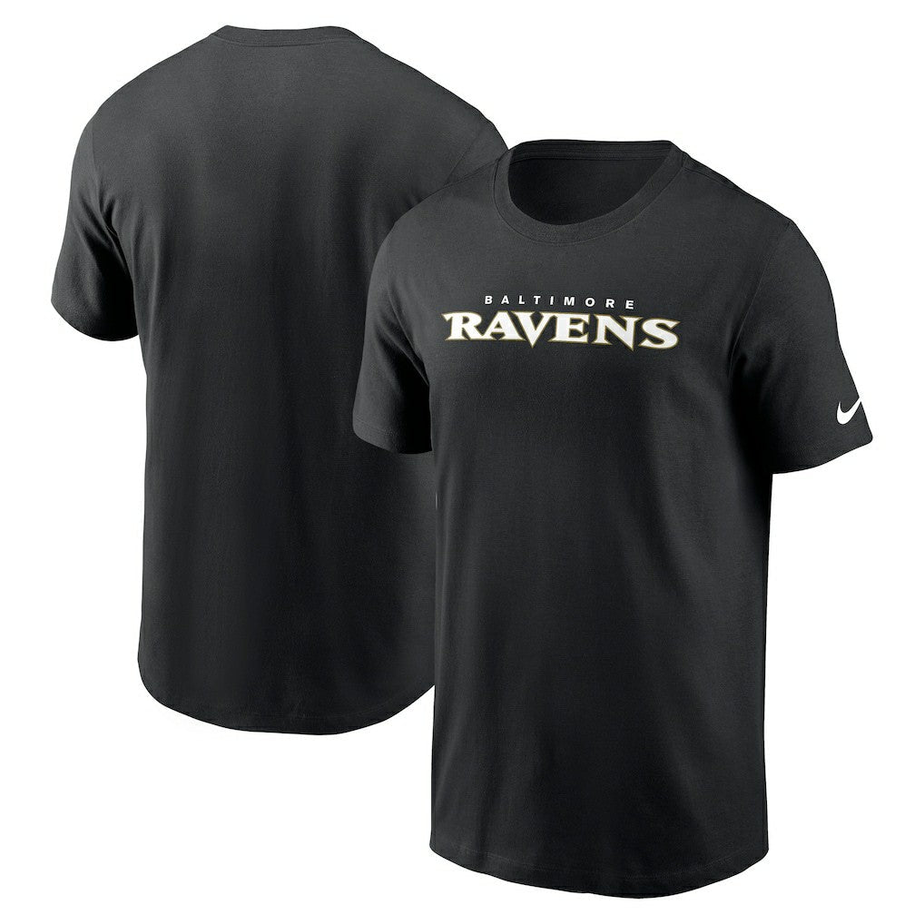 Baltimore Ravens Primetime Wordmark Essential T-Shirt - Black | Nike on sale
