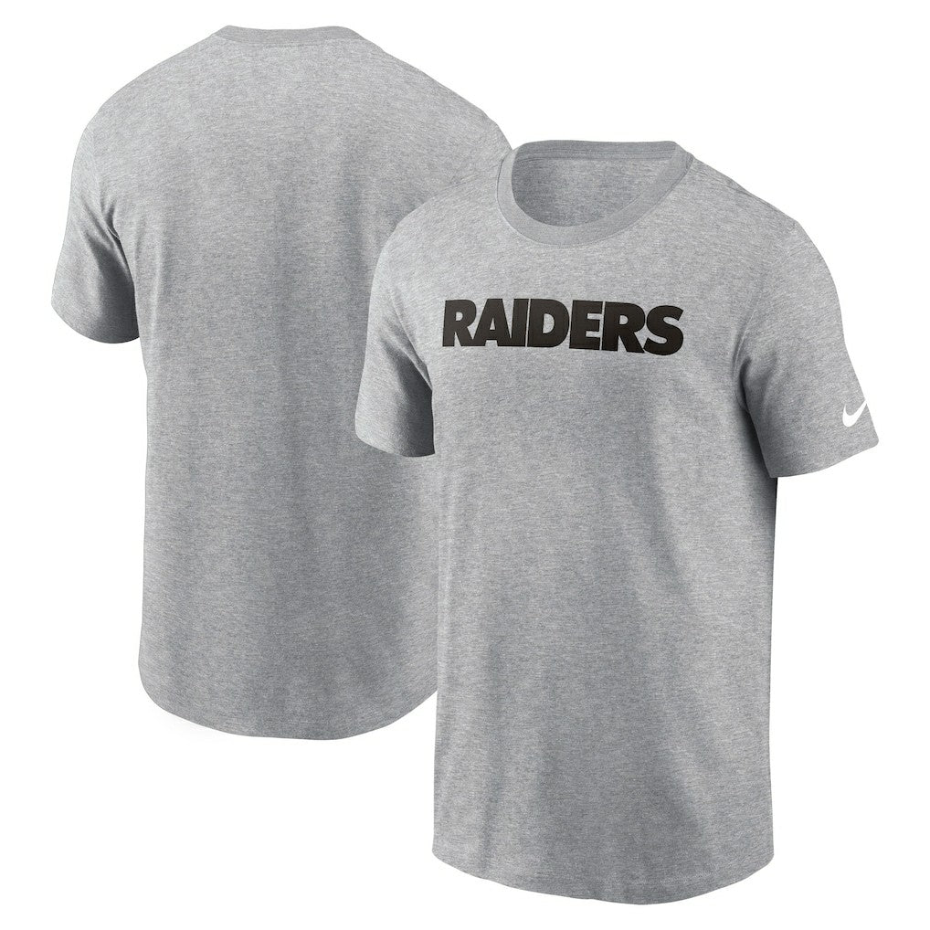 Las Vegas Raiders Primetime Wordmark Essential T-Shirt - Heather Gray | Nike sale