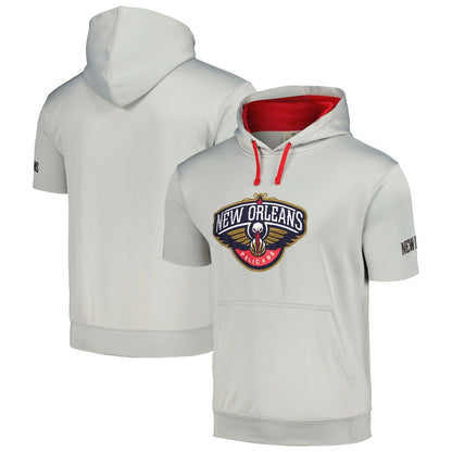 New Orleans Pelicans Short Sleeve Pullover Hoodie - Silver/Red | Fanatics sale