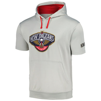 New Orleans Pelicans Short Sleeve Pullover Hoodie - Silver/Red | Fanatics sale