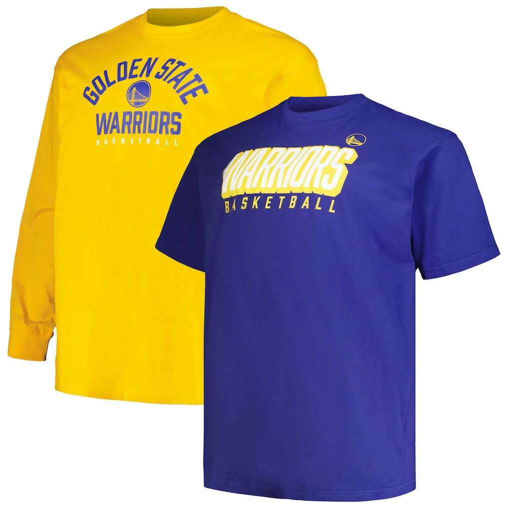 Golden State Warriors Big & Tall Short Sleeve & Long Sleeve T-Shirt Set sale - Royal/Gold | Fanatics for sale
