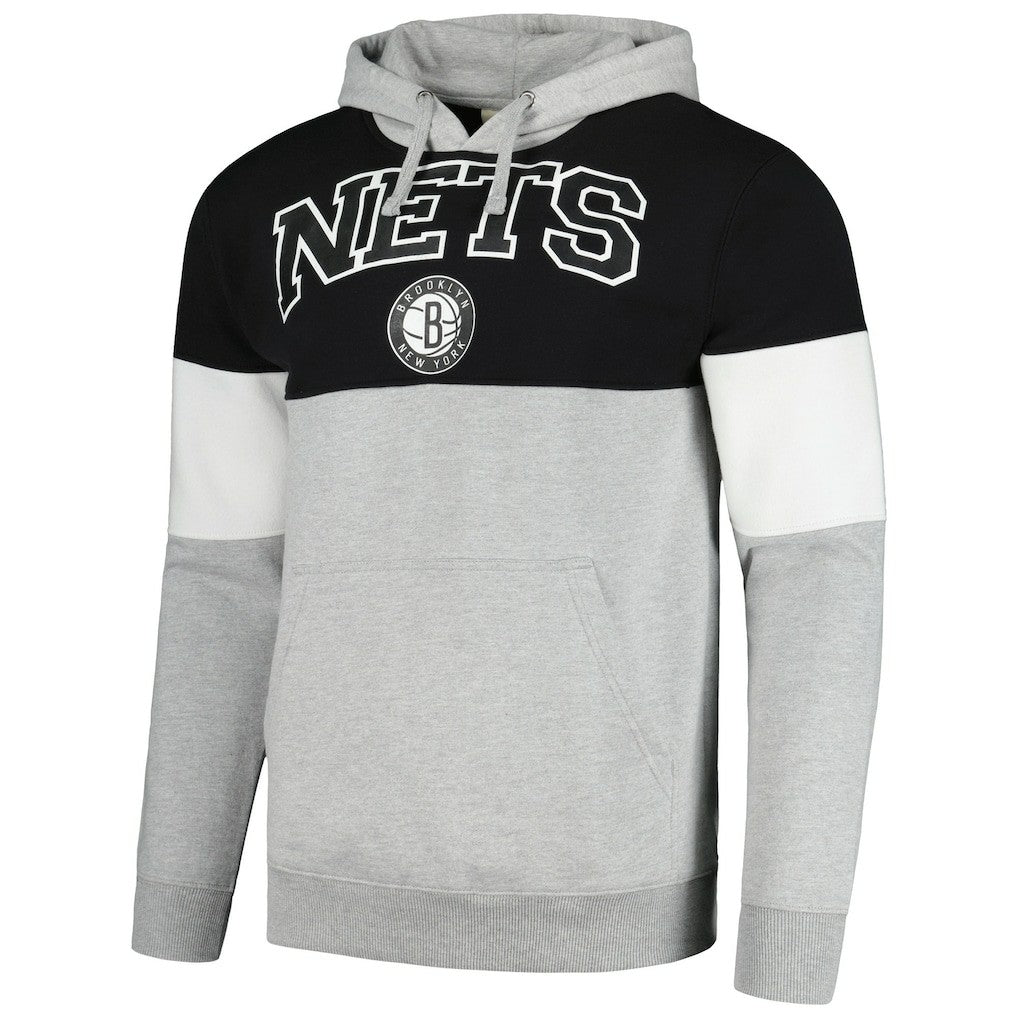 Brooklyn Nets Contrast Pieced Pullover Hoodie - Black | Fanatics outlet