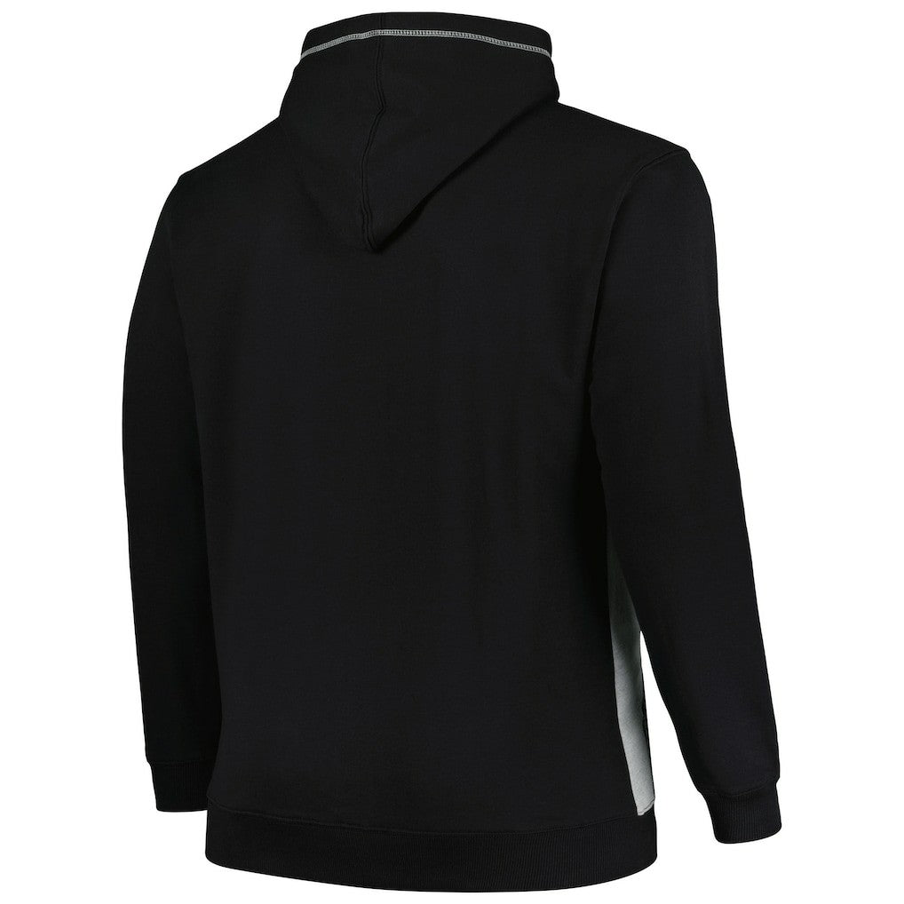 Brooklyn Nets Big & Tall Contrast Pieced Stitched Full-Zip Hoodie - Black/Heather Gray | Fanatics online
