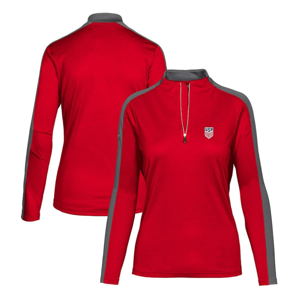 USMNT Levelwear Women's Quarter-Zip Pullover Top - Red online