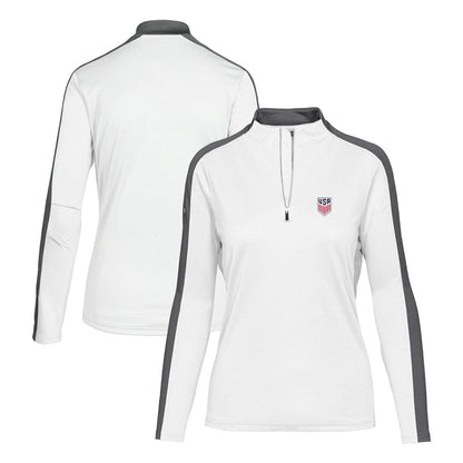 USMNT Levelwear Women's Quarter-Zip Pullover Top - White on sale