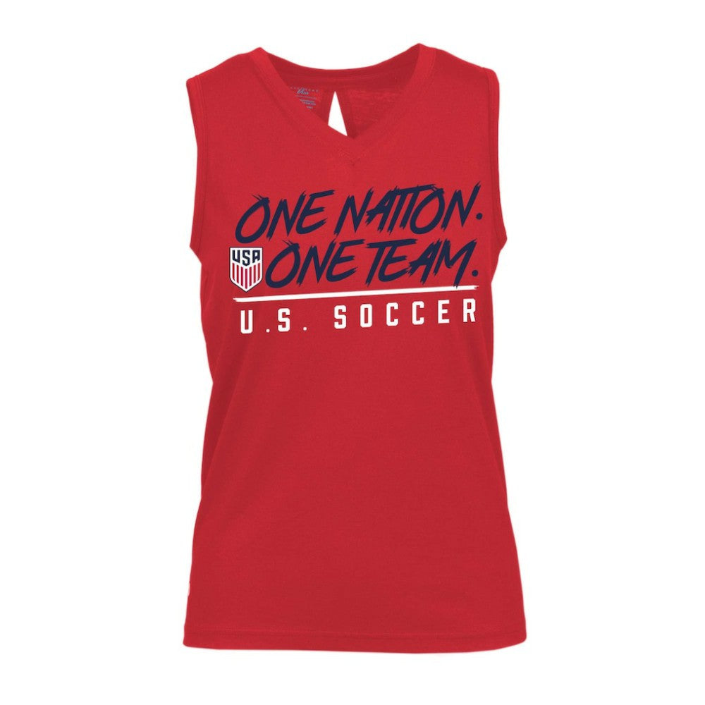 USMNT Levelwear Women's Paisley Chase V-Neck Tank Top - Red shop