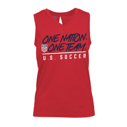 USMNT Levelwear Women's Paisley Chase V-Neck Tank Top - Red shop