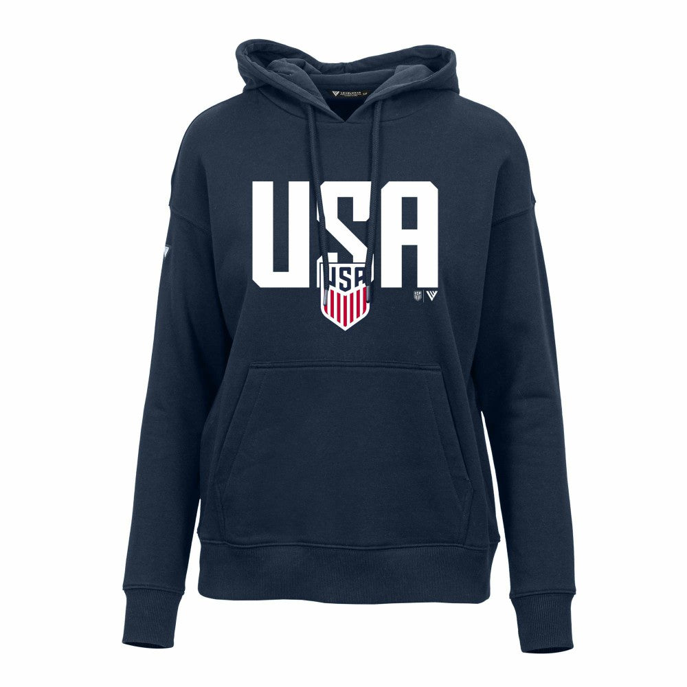 USMNT Levelwear Women's Podium Mascot Pullover Hoodie - Navy for sale