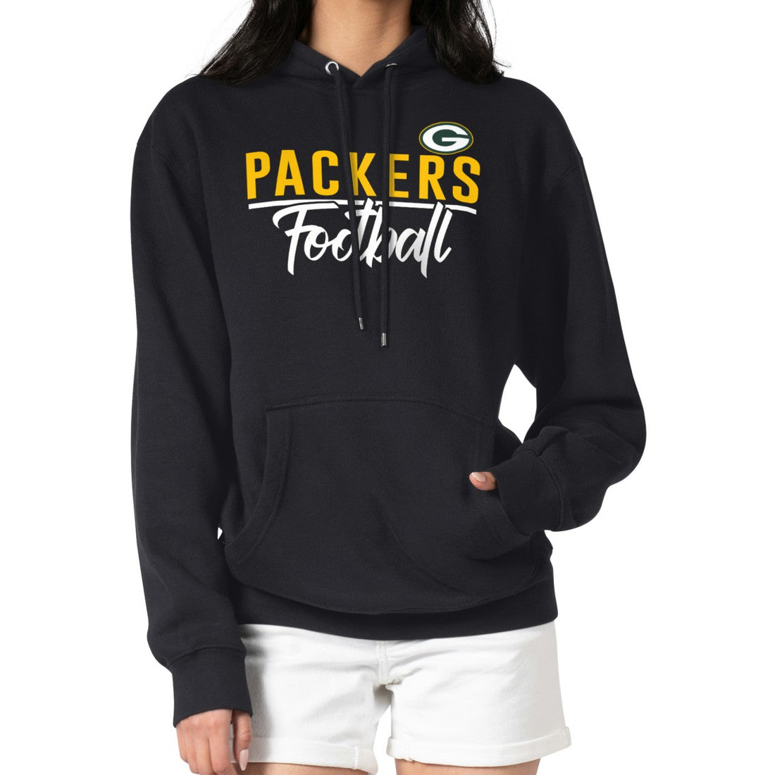 Green Bay Packers G-III 4Her by Carl Banks Women's Graphic Fleece Pullover Hoodie - Black discount