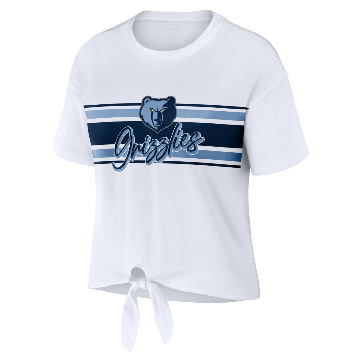 Memphis Grizzlies WEAR by Erin Andrews Women's Tie-Front T-Shirt - White outlet