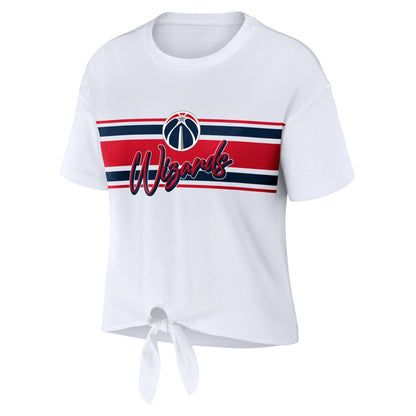 Washington Wizards WEAR by Erin Andrews Women's Tie-Front T-Shirt - White shop