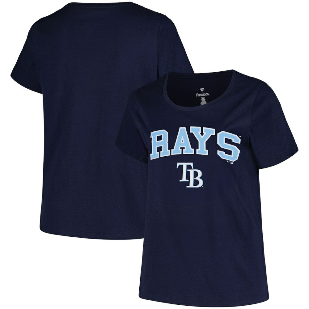 Tampa Bay Rays Profile Women's Plus Size Arch Logo T-Shirt - Navy