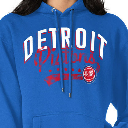 Detroit Pistons G-III 4Her by Carl Banks Women's Filigree Logo Pullover Hoodie - Blue discount