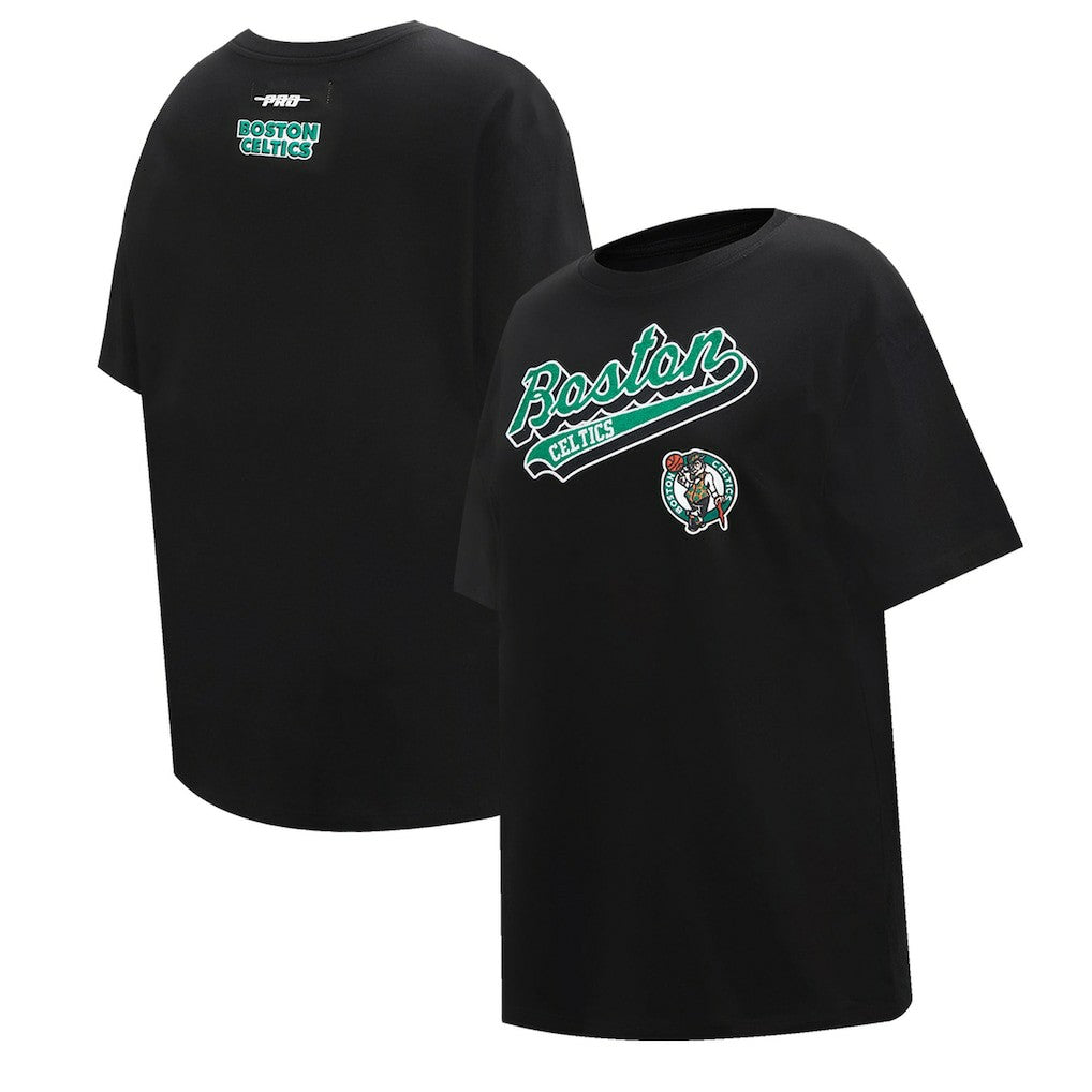 Boston Celtics Pro Standard Women's Script Boyfriend T-Shirt - Black discount