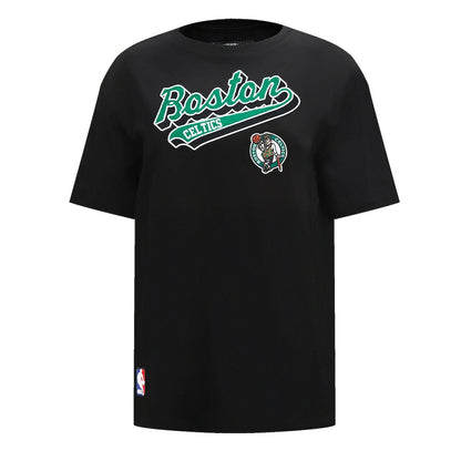 Boston Celtics Pro Standard Women's Script Boyfriend T-Shirt - Black discount