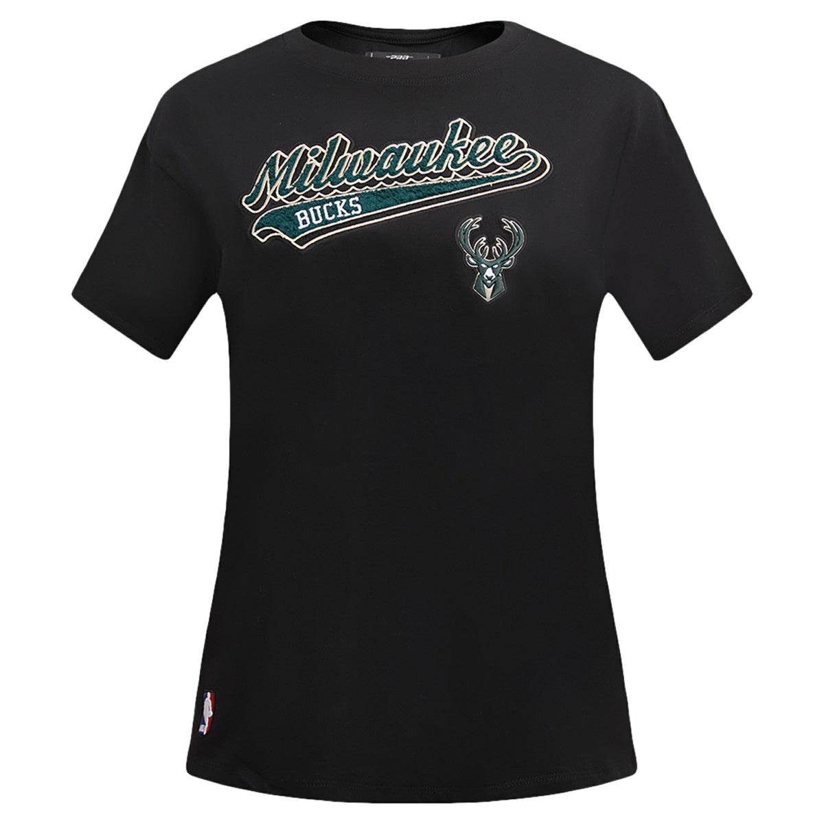 Milwaukee Bucks Pro Standard Women's Script Boyfriend T-Shirt - Black shop