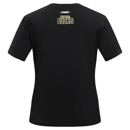 Milwaukee Bucks Pro Standard Women's Script Boyfriend T-Shirt - Black shop