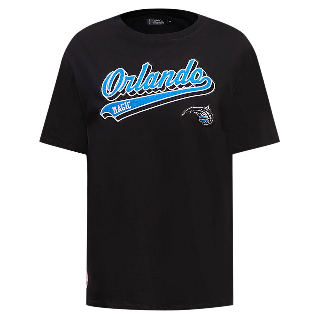 Orlando Magic Pro Standard Women's Script Boyfriend T-Shirt - Black for sale