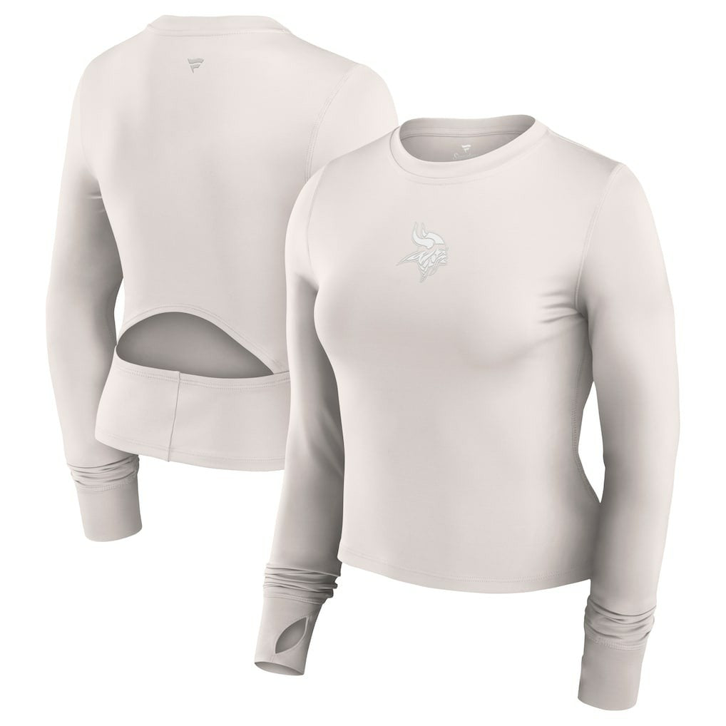 Minnesota Vikings Women's Studio Fitted Long Sleeve Gym Top - White online