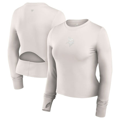 Minnesota Vikings Women's Studio Fitted Long Sleeve Gym Top - White online