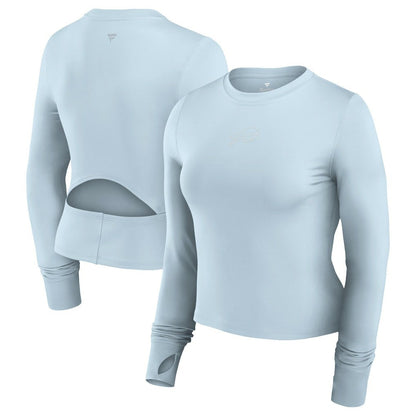 Buffalo Bills Women's Studio Fitted Long Sleeve Gym Top - Light Blue online