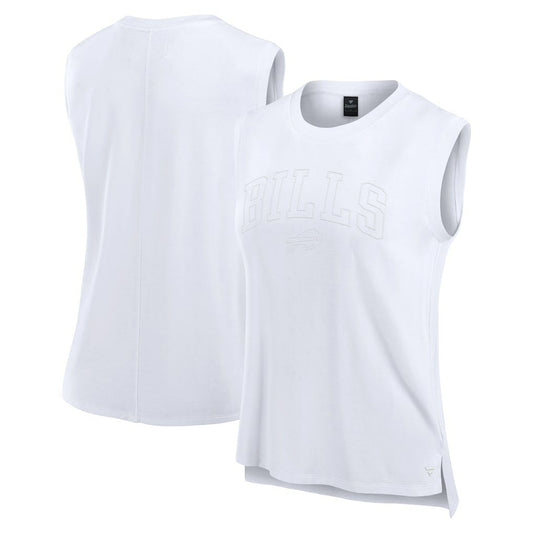 Buffalo Bills Women's Studio Gym Tank Top - White discount