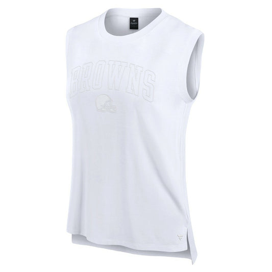 Cleveland Browns Women's Studio Gym Tank Top - White cheap