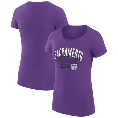Sacramento Kings G-III 4Her by Carl Banks Women's Super-Slim Fit Lightweight Filigree Logo T-Shirt - Purple online