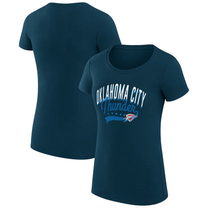 Oklahoma City Thunder G-III 4Her by Carl Banks Women's Super-Slim Fit Lightweight Filigree Logo T-Shirt - Navy for sale