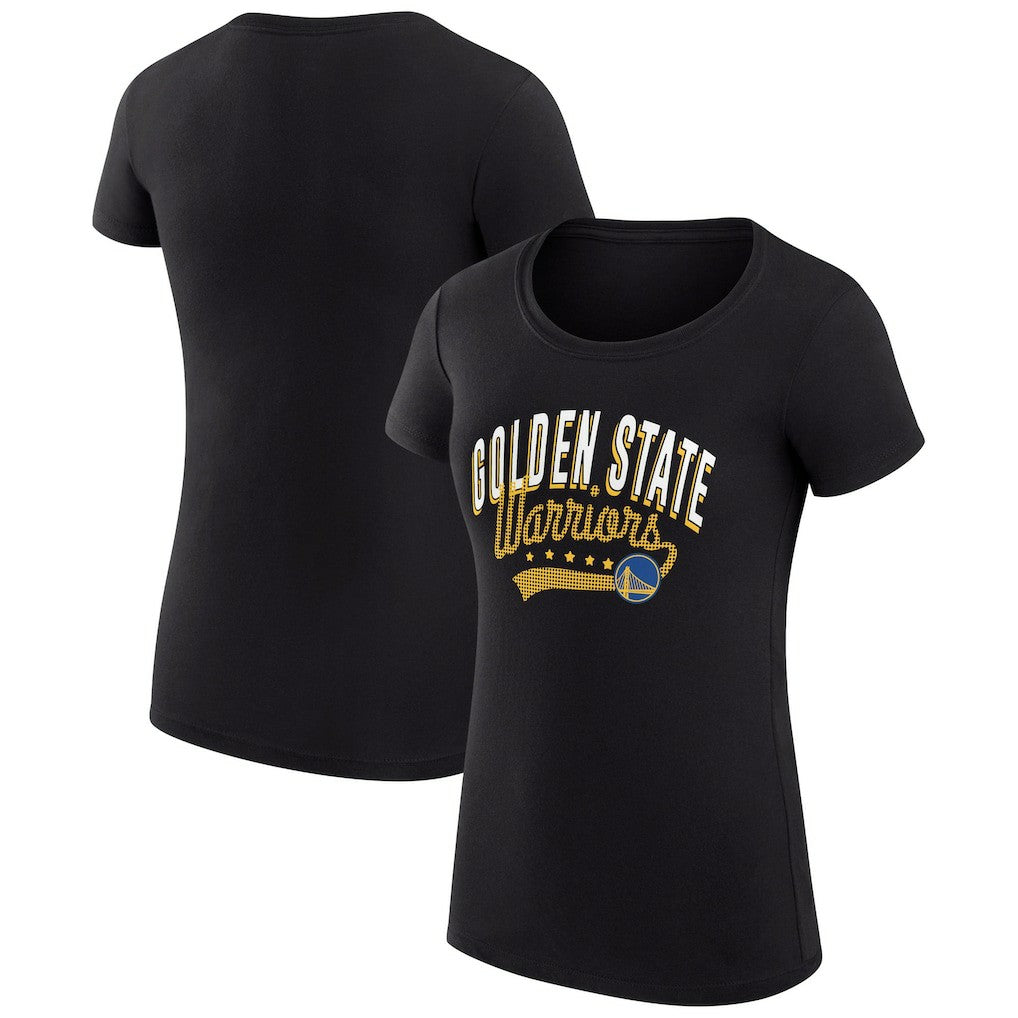 Golden State Warriors G-III 4Her by Carl Banks Women's Super-Slim Fit Lightweight Filigree Logo T-Shirt - Black sale