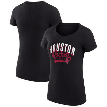 Houston Rockets G-III 4Her by Carl Banks Women's Super-Slim Fit Lightweight Filigree Logo T-Shirt - Black on sale