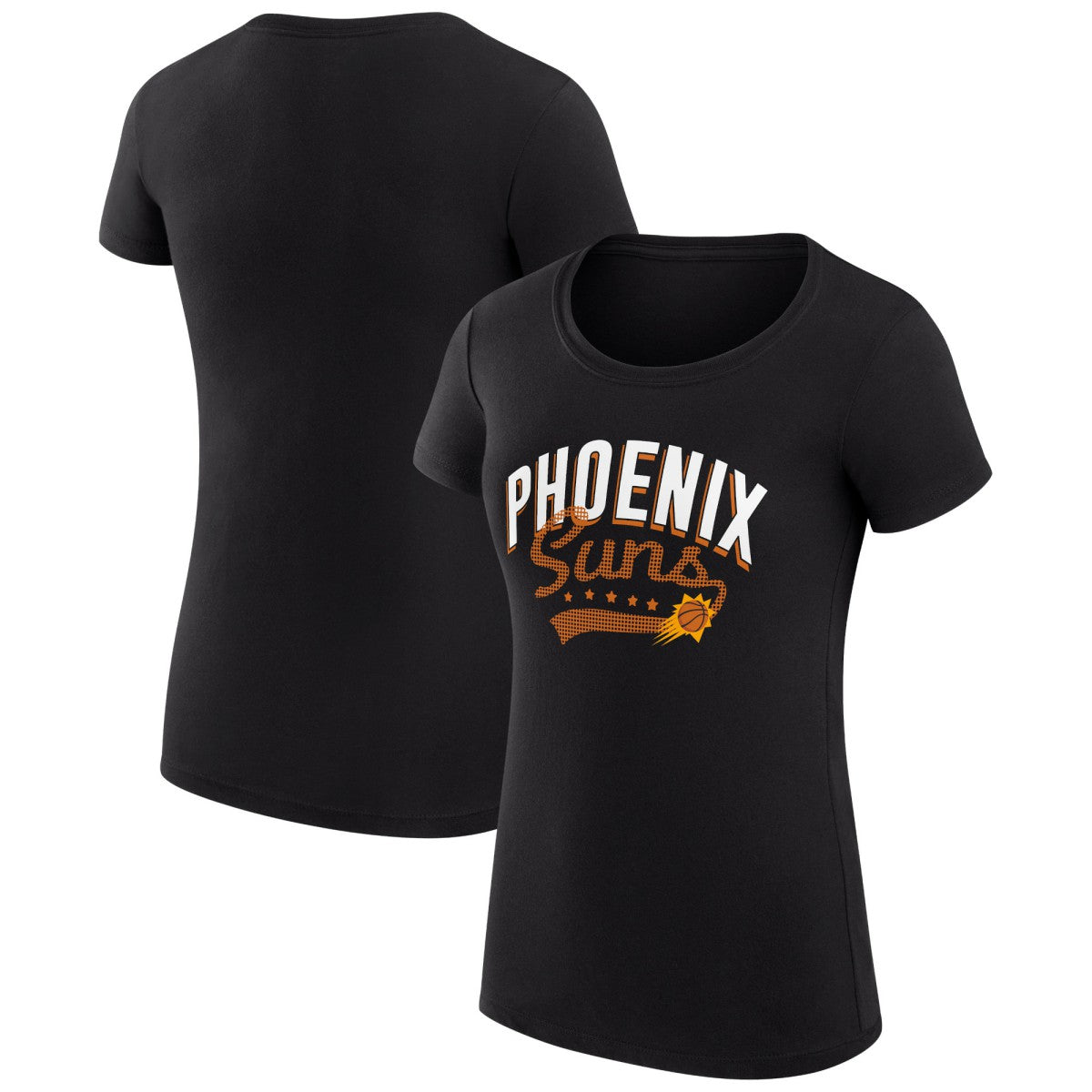 Phoenix Suns G-III 4Her by Carl Banks Women's Super-Slim Fit Lightweight Filigree Logo T-Shirt - Black for sale