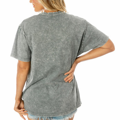 Denver Broncos Gameday Couture Women's Tackle Titan Boyfriend Washed T-Shirt - Gray cheap