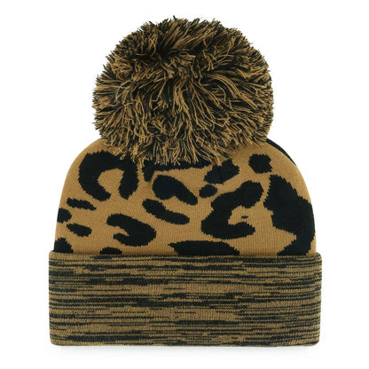 Brooklyn Nets '47 Women's Rosette Cuffed Knit Hat with Pom - Leopard | 47 brand shop