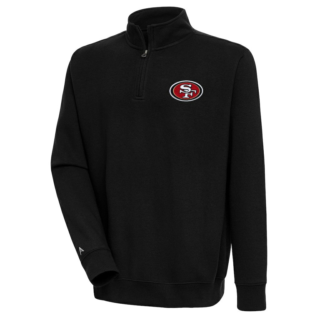 San Francisco 49ers Antigua Victory Quarter-Zip Pullover Top - Black discount