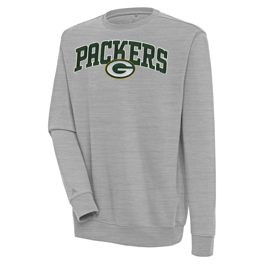 Green Bay Packers Antigua Victory Chenille Pullover Sweatshirt - Heather Gray outlet