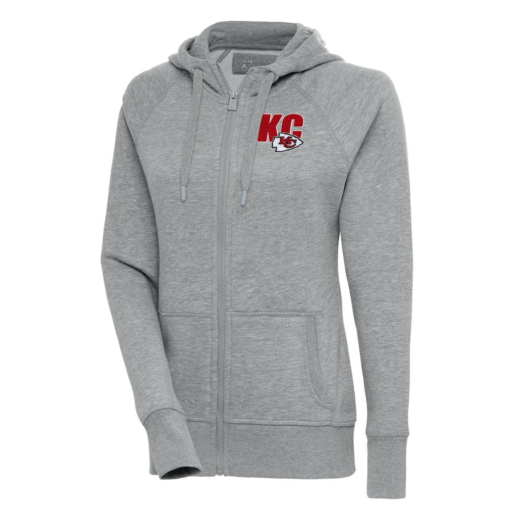 Kansas City Chiefs Antigua Women's Victory Full-Zip Hoodie - Heather Gray cheap
