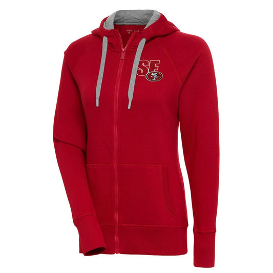 San Francisco 49ers Antigua Women's Victory Full-Zip Hoodie - Scarlet cheap