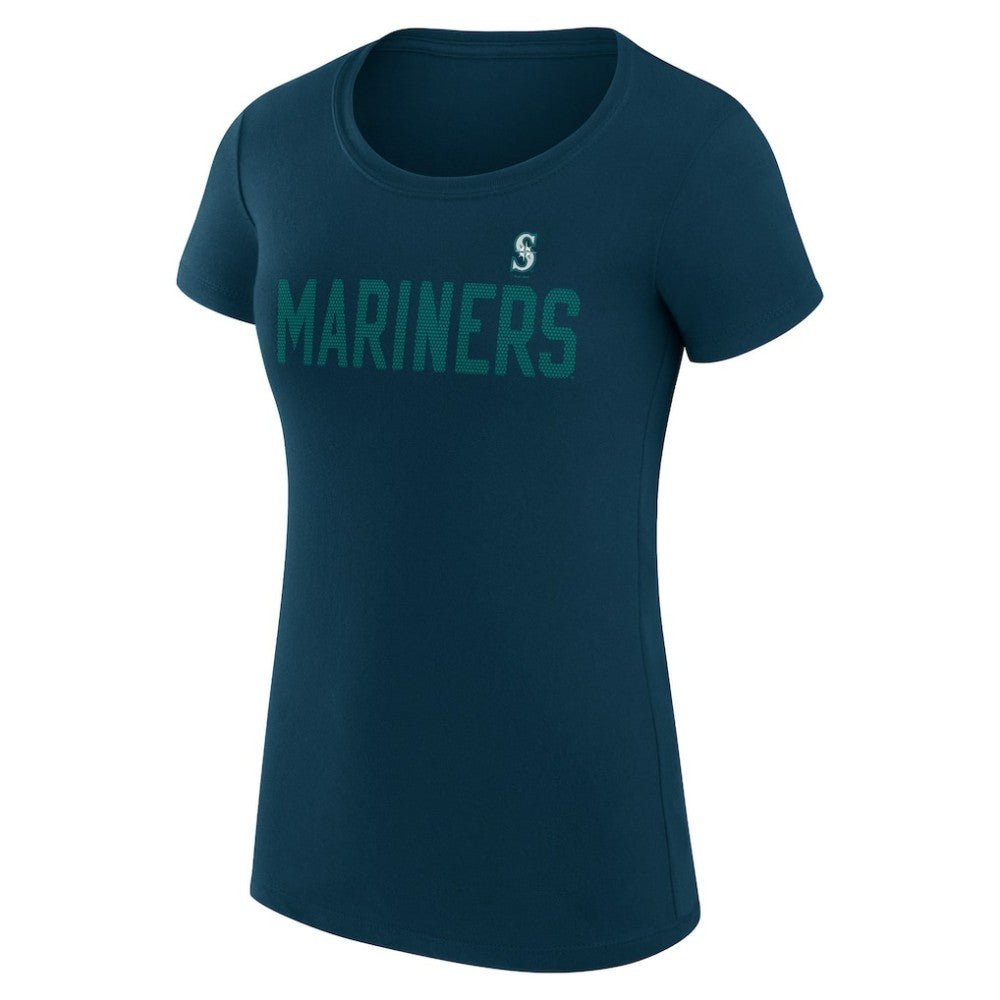 Seattle Mariners G-III 4Her by Carl Banks Women's Super-Slim Fit Lightweight Dot Print T-Shirt - Navy