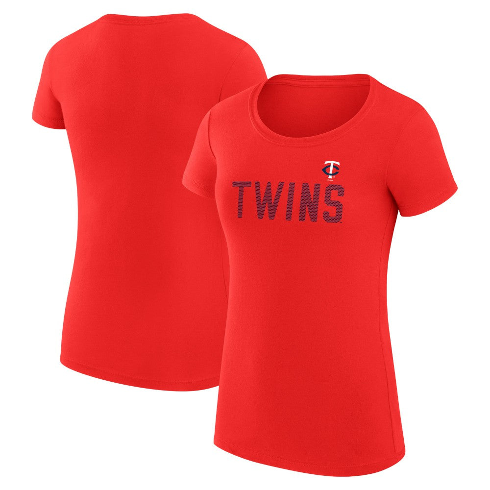 Minnesota Twins G-III 4Her by Carl Banks Women's Super-Slim Fit Lightweight Dot Print T-Shirt - Red