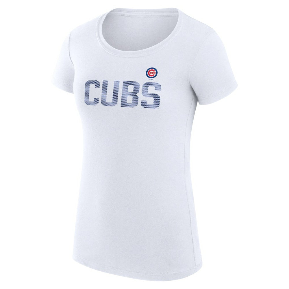 Chicago Cubs G-III 4Her by Carl Banks Women's Super-Slim Fit Lightweight Dot Print T-Shirt - White